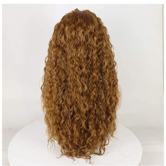 Honey BlondeLong Curly Lace Front Wigs main image 4